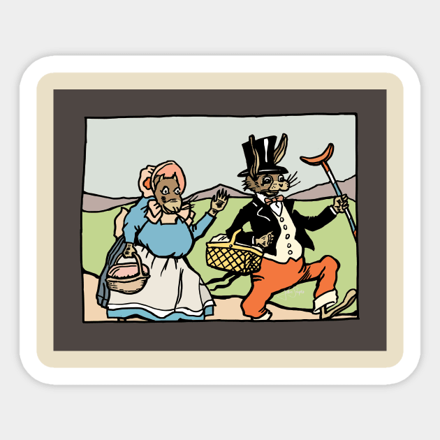 Uncle Wiggily & Nurse Jane Go Picnicking Sticker by JSnipe